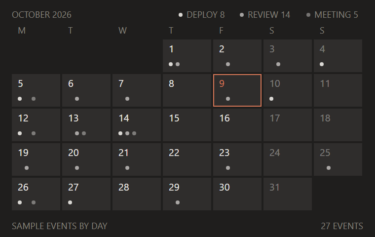 Month calendar