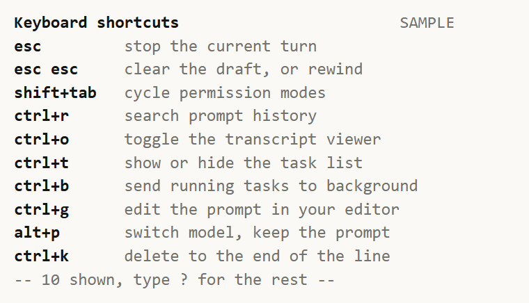 Keyboard shortcuts